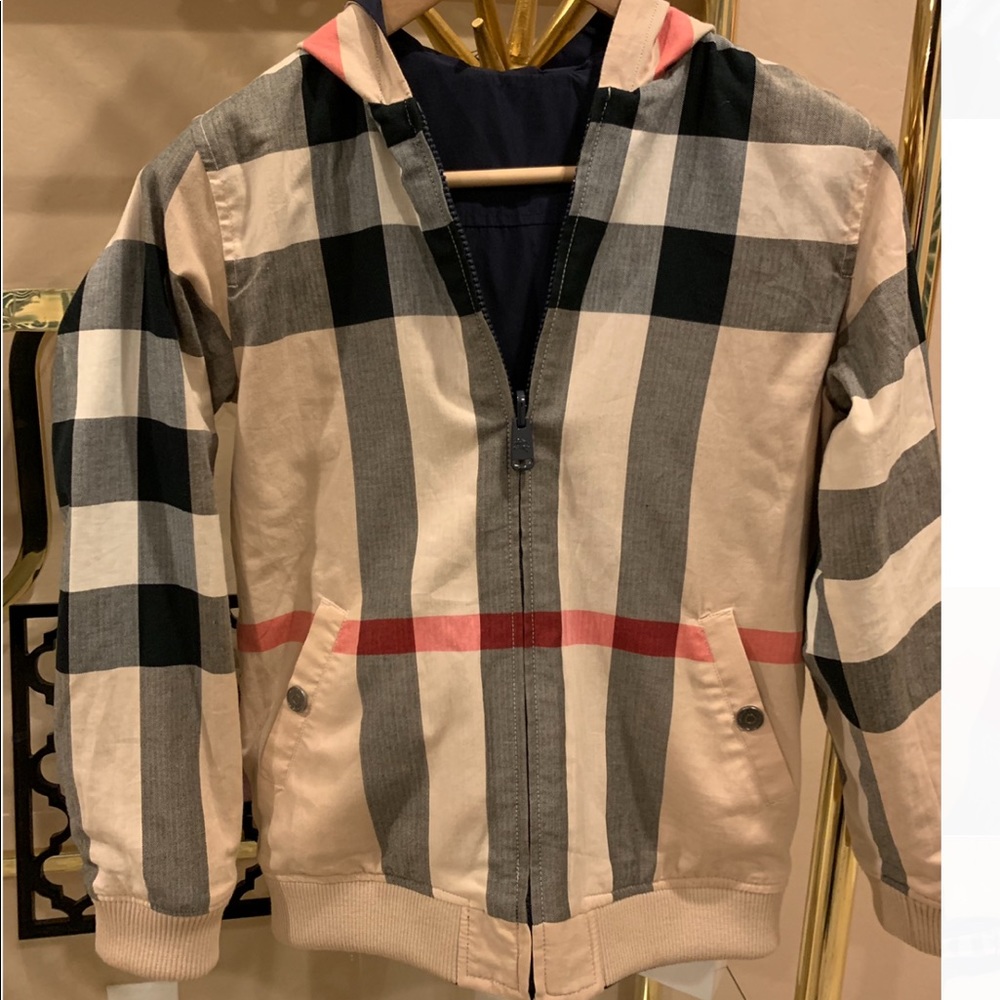 Boys Burberry jacket reversible 10/12 reversible
